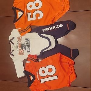 Denver Broncos baby football attire - Bundle of 3